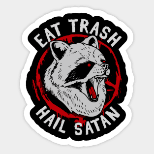 Eat Trash Hail Satan T-Shirt I Pentagram Possum Sticker